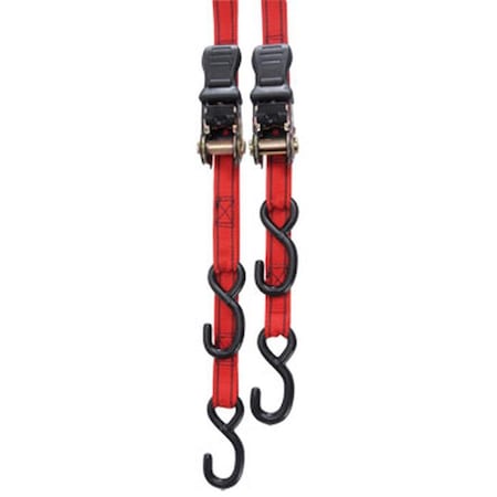 Aftermarket 6' x 1" Red Standard Duty PRO GRIP Ratchet Tie Down with Hooks B1312620